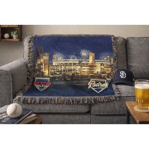NWT San Diego Padres Petco Park Woven Tapestry Throw Blanket 48x60 MLB
